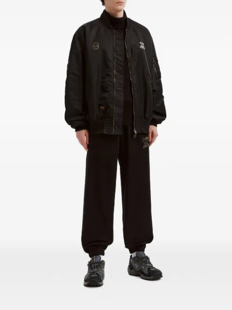 FINGERCROXX logo-print bomber jacket