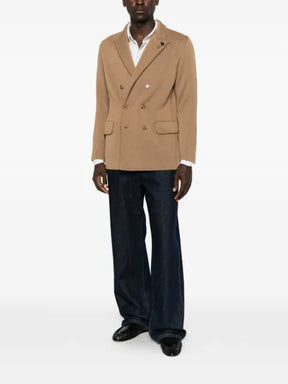 Lardini double-breasted peak-lapel jacket