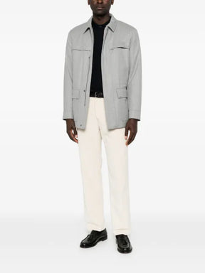 Canali wool patch-pocket jacket