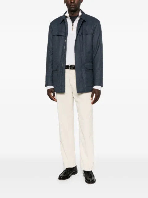 Canali wool zip-up jacket