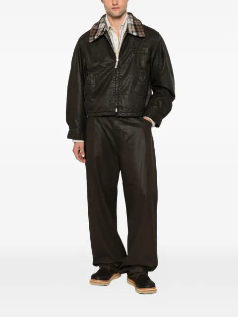 PDF check-collar logo-embossed jacket
