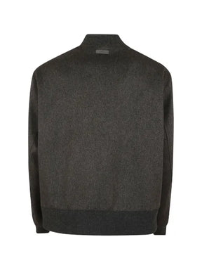 Lardini ribbed-trim zip-up bomber jacket
