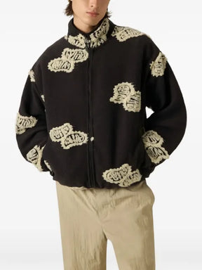 Autry Teddy logo-patch zip-up jacket