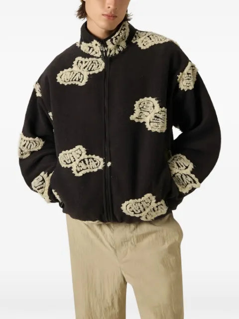 Autry Teddy logo-patch zip-up jacket