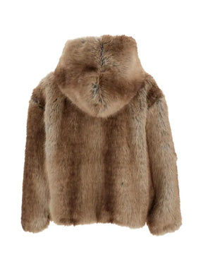 FOUND faux-fur hooded jacket