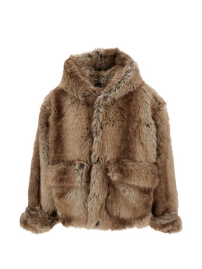 FOUND faux-fur hooded jacket