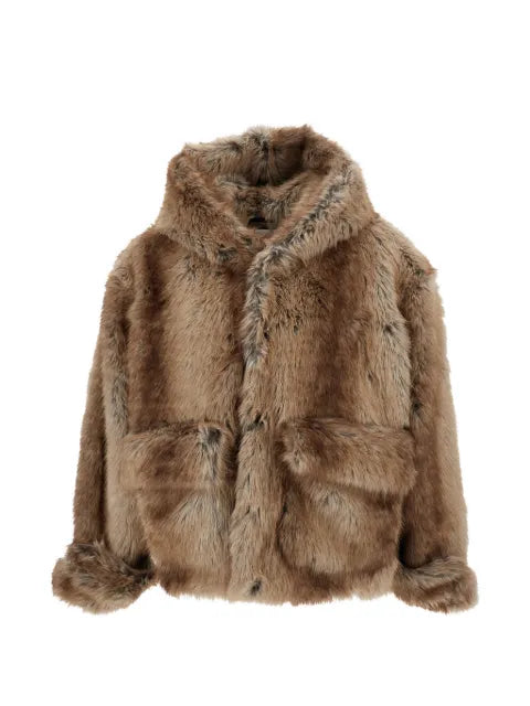 FOUND faux-fur hooded jacket