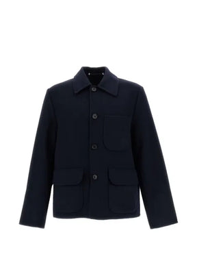 Paul Smith navy double-faced wool-blend chore jacket