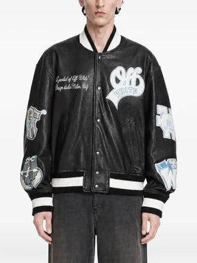 Off-White patch-detail varsity jacket