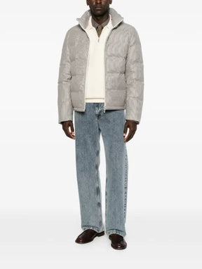 Brunello Cucinelli houndstooth-pattern quilted jacket