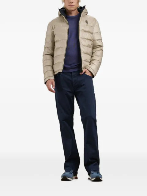 Blauer reversible logo-patch hooded jacket