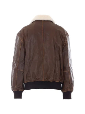 DUNST shearling-collar leather jacket