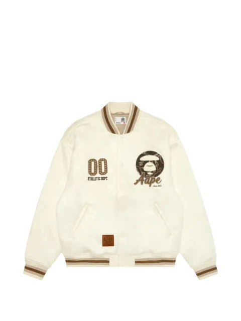 AAPE BY *A BATHING APE® logo-patch varsity jacket