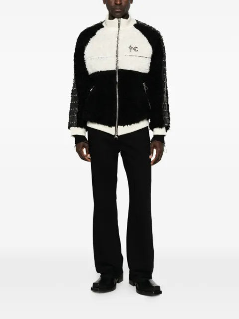THUG CLUB studded faux-shearling jacket