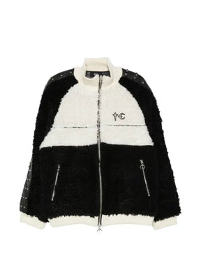 THUG CLUB studded faux-shearling jacket