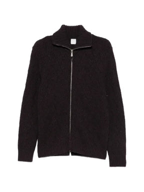 Eleventy diamond-knit zip-up cardigan