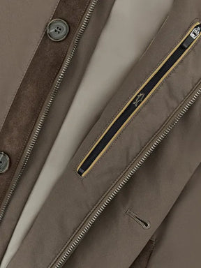 Paul & Shark Typhoon Platinum suede-trimmed car coat