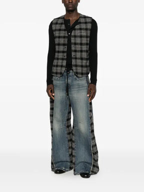 Individual Sentiments check-pattern button-up waistcoat