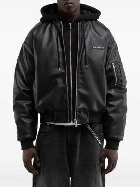 RETERNITY Métropolitain leather bomber jacket