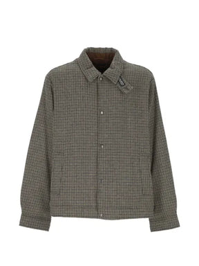 Woolrich houndstooth-pattern snap-fastening jacket