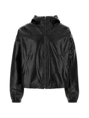 FENDI hooded leather jacket