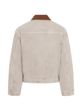 Balenciaga distressed corduroy-collar jacket