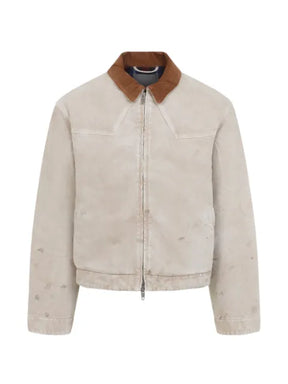 Balenciaga distressed corduroy-collar jacket