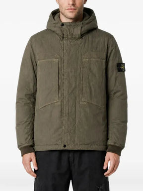 Stone Island quilted hooded jacket