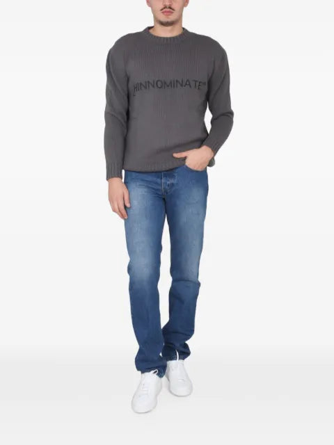 HINNOMINATE logo-print ribbed-knit sweater