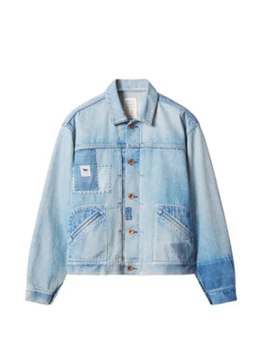 Maison Kitsuné patchwork cotton denim jacket