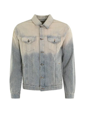 FLÂNEUR faded tweed denim jacket