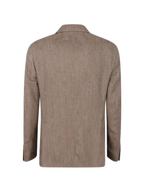 LBM herringbone-pattern peak-lapel jacket