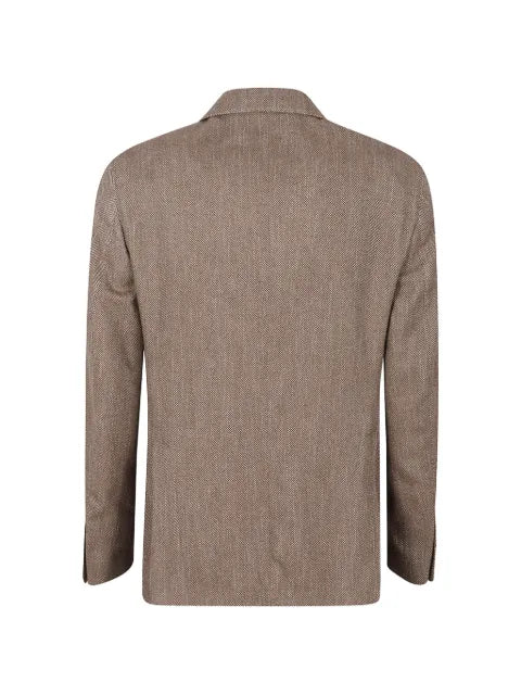 LBM herringbone-pattern peak-lapel jacket