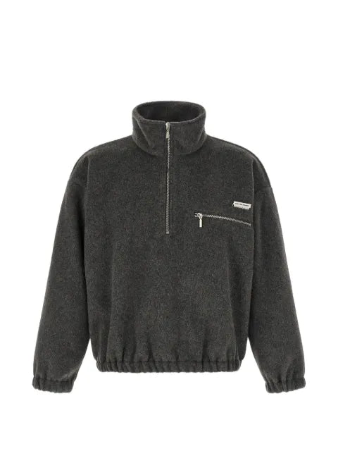 Song For The Mute half-zip logo-patch sweater