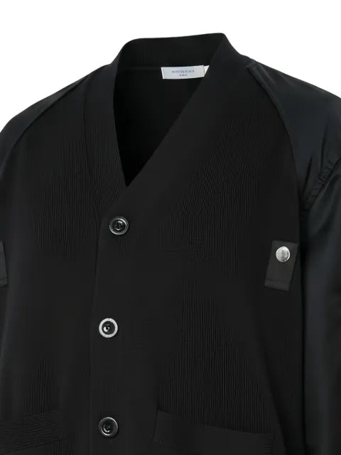 sacai panelled knit cardigan