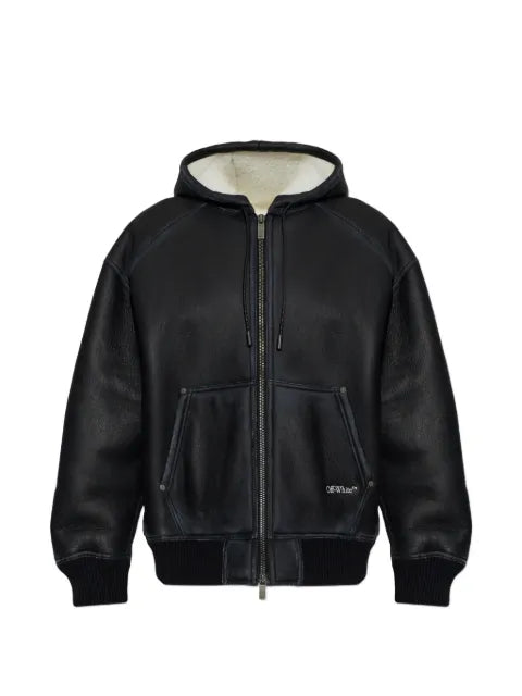 Off-White shearling-lined hooded jacket