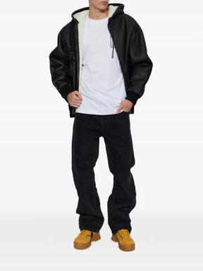 Off-White shearling-lined hooded jacket