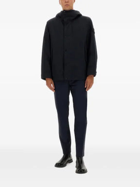 Stone Island hooded logo-patch jacket
