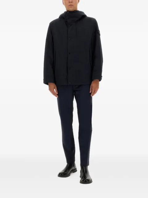 Stone Island hooded logo-patch jacket
