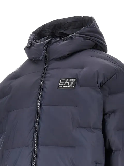 Ea7 Emporio Armani logo-patch quilted jacket
