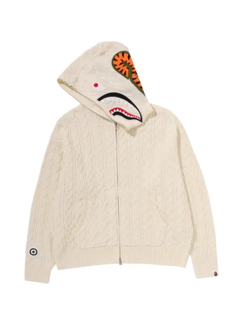 A BATHING APE® Shark cable-knit hoodie