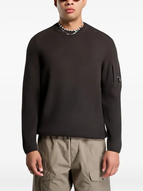 C.P. Company full rib cotton Lens crewneck sweater
