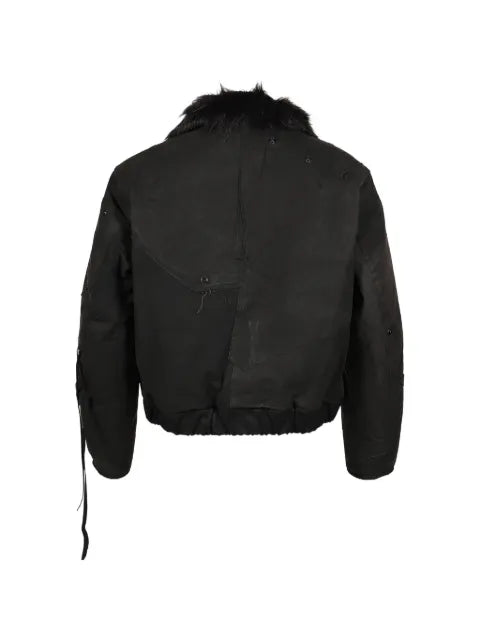 UNDER THE SIGN faux-fur patchwork bomber jacket