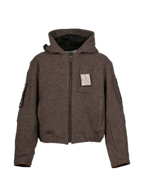 UNDER THE SIGN Abstract felt bomber jacket