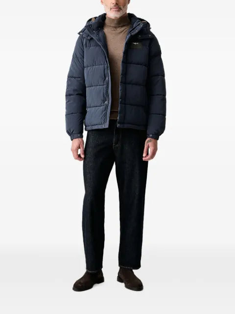 Aeronautica Militare quilted hooded jacket