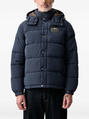 Aeronautica Militare quilted hooded jacket