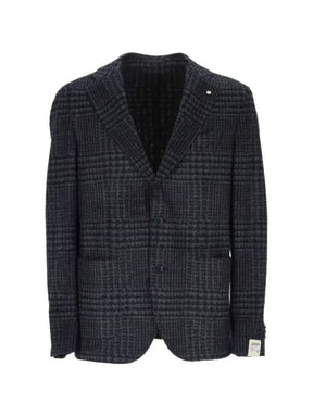 L.B.M. 1911 check-pattern single-breasted jacket