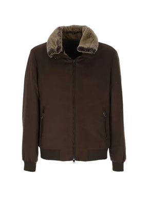 ON THE BUND fur-collar bomber jacket