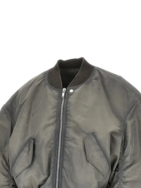 Rick Owens Secchia Flight cropped ruched-sleeve bomber jacket