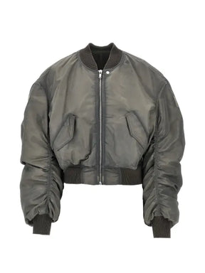 Rick Owens Secchia Flight cropped ruched-sleeve bomber jacket